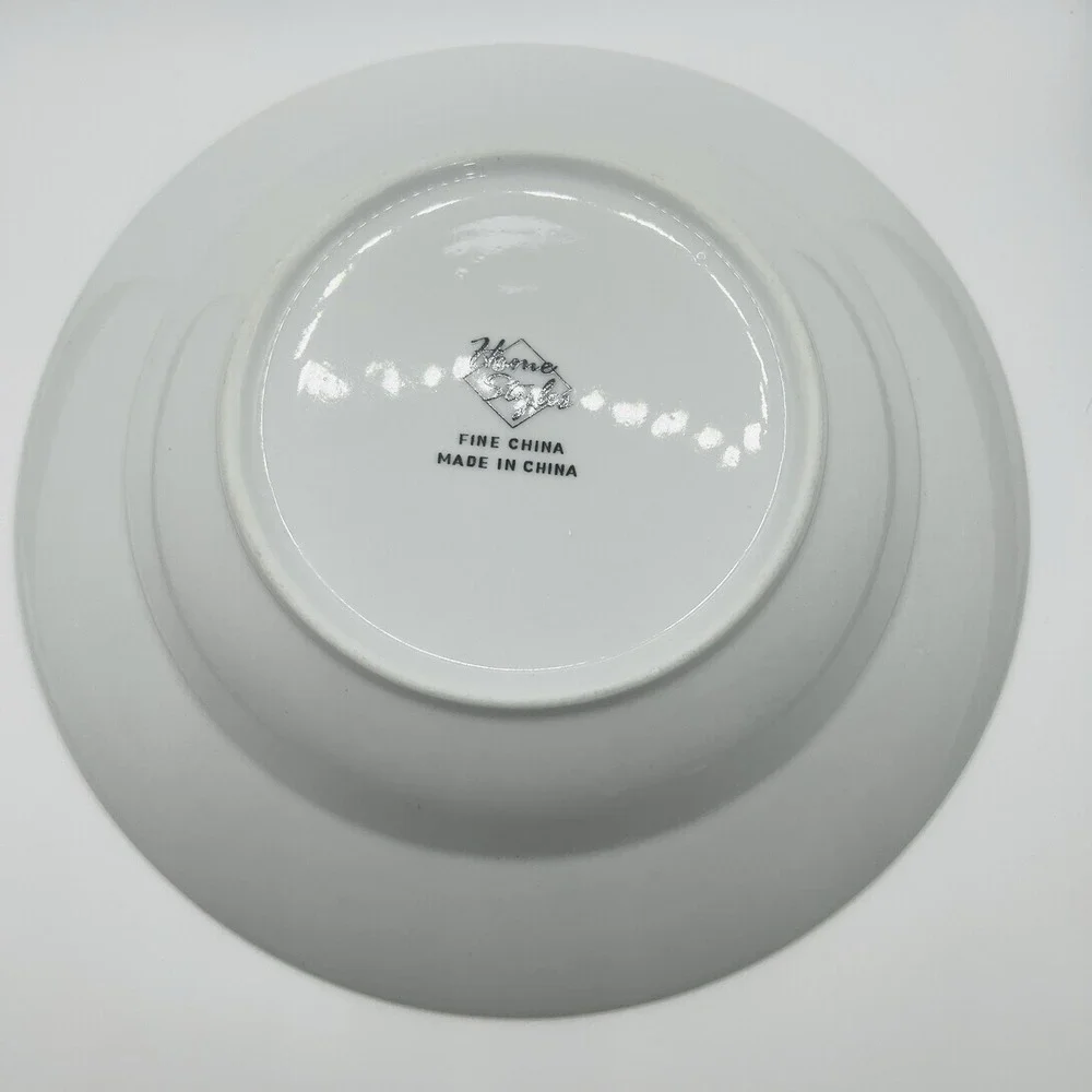 Home Styles Floral Soup Salad Bowl Fine China Gold Trim White Cottagecore